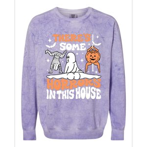 Theres Some Horrors In This House Ghost Pumpkin Halloween Colorblast Crewneck Sweatshirt