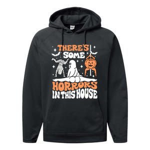 Theres Some Horrors In This House Ghost Pumpkin Halloween Performance Fleece Hoodie