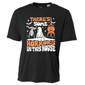 Theres Some Horrors In This House Ghost Pumpkin Halloween Cooling Performance Crew T-Shirt