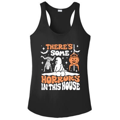 Theres Some Horrors In This House Ghost Pumpkin Halloween Ladies PosiCharge Competitor Racerback Tank