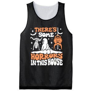 Theres Some Horrors In This House Ghost Pumpkin Halloween Mesh Reversible Basketball Jersey Tank