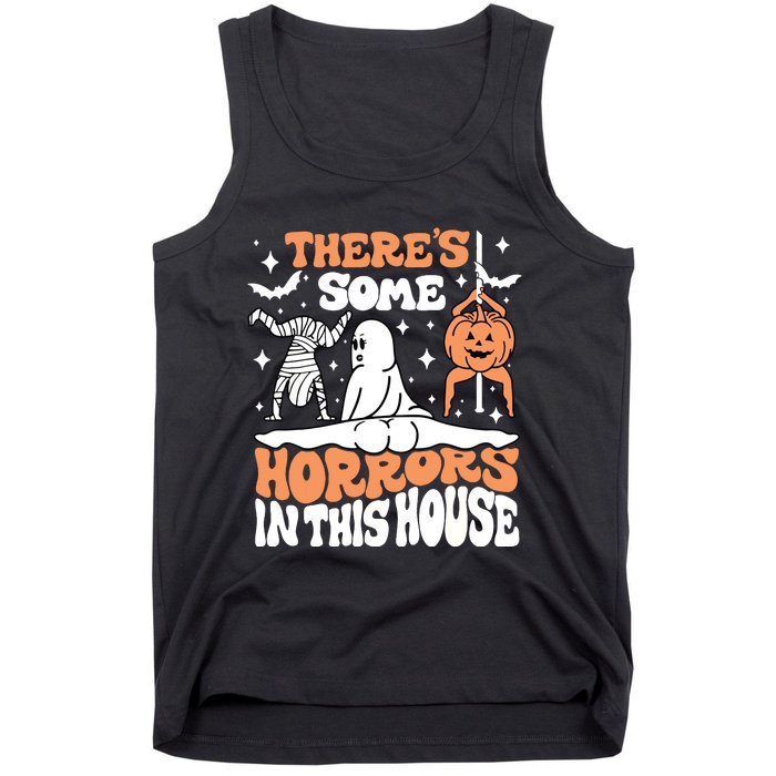 Theres Some Horrors In This House Ghost Pumpkin Halloween Tank Top