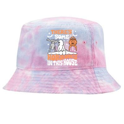 Theres Some Horrors In This House Ghost Pumpkin Halloween Tie-Dyed Bucket Hat