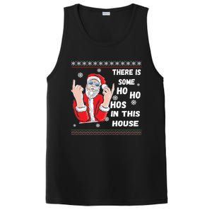 ThereS Some Hos In This House Funny Christmas Santa Ugly Gift PosiCharge Competitor Tank