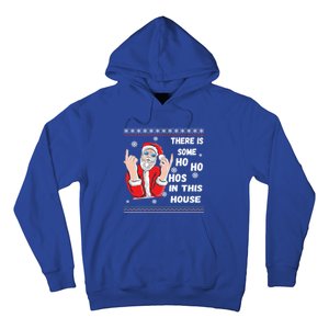 ThereS Some Hos In This House Funny Christmas Santa Ugly Gift Hoodie