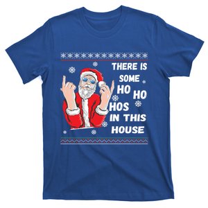 ThereS Some Hos In This House Funny Christmas Santa Ugly Gift T-Shirt