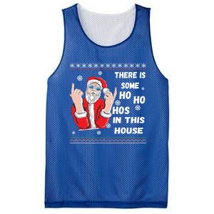 ThereS Some Hos In This House Funny Christmas Santa Ugly Gift Mesh Reversible Basketball Jersey Tank