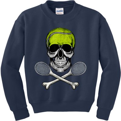 Tennis Skull Halloween Spooky Tennis Halloween Kids Sweatshirt