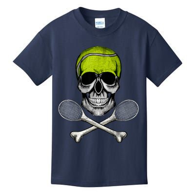 Tennis Skull Halloween Spooky Tennis Halloween Kids T-Shirt