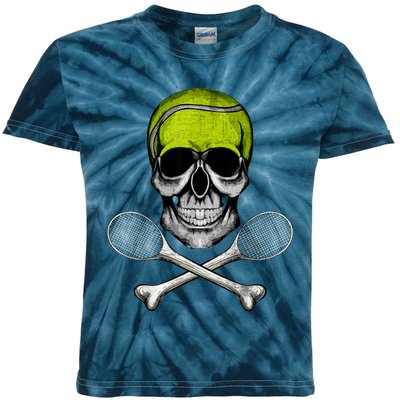 Tennis Skull Halloween Spooky Tennis Halloween Kids Tie-Dye T-Shirt