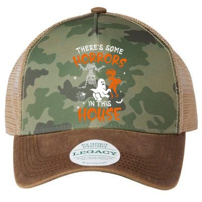 Theres Some Horrors In This House Ghost Pumpkin Halloween Legacy Tie Dye Trucker Hat