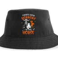 Theres Some Horrors In This House Ghost Pumpkin Halloween Sustainable Bucket Hat