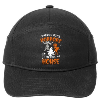 Theres Some Horrors In This House Ghost Pumpkin Halloween 7-Panel Snapback Hat