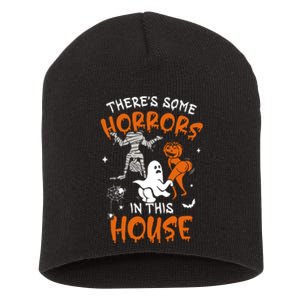 Theres Some Horrors In This House Ghost Pumpkin Halloween Short Acrylic Beanie