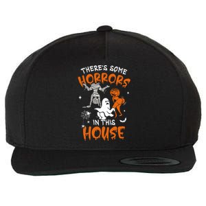 Theres Some Horrors In This House Ghost Pumpkin Halloween Wool Snapback Cap