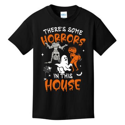 Theres Some Horrors In This House Ghost Pumpkin Halloween Kids T-Shirt