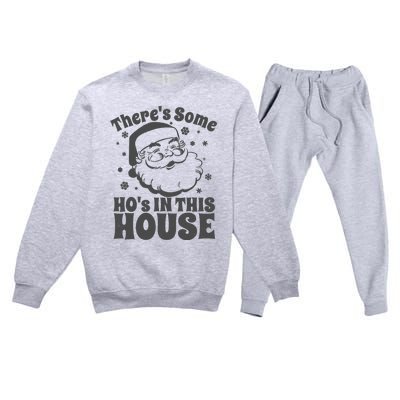 There's Some Ho's In This House Funny Christmas in July Gift Premium Crewneck Sweatsuit Set