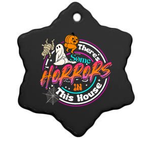 Theres Some Horrors In This House Funny Humor Halloween Ceramic Star Ornament