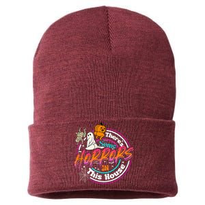 Theres Some Horrors In This House Funny Humor Halloween Sustainable Knit Beanie