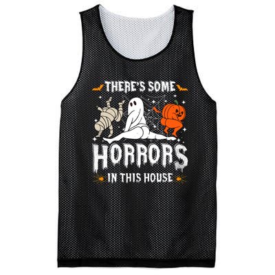 Theres Some Horrors In This House Halloween Spooky Season Mesh Reversible Basketball Jersey Tank