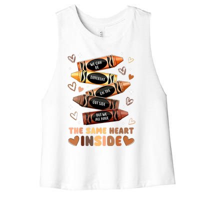 The Same Heart Inside Women's Racerback Cropped Tank