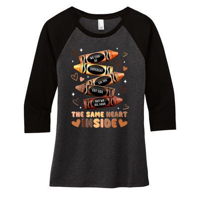 The Same Heart Inside Women's Tri-Blend 3/4-Sleeve Raglan Shirt