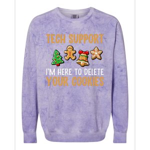 Tech Support Here To Delete Cookies Christmas Xmas Colorblast Crewneck Sweatshirt