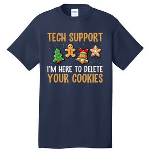 Tech Support Here To Delete Cookies Christmas Xmas Tall T-Shirt