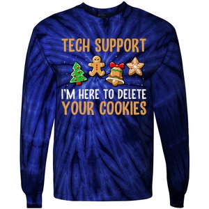 Tech Support Here To Delete Cookies Christmas Xmas Tie-Dye Long Sleeve Shirt