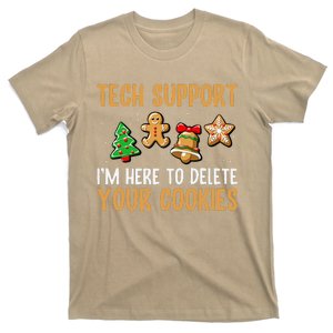 Tech Support Here To Delete Cookies Christmas Xmas T-Shirt