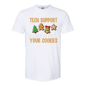 Tech Support Here To Delete Cookies Christmas Xmas Softstyle CVC T-Shirt