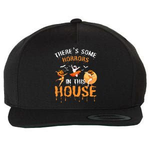 Theres Some Horrors In This House Ghost Pumpkin Halloween Wool Snapback Cap