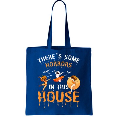 Theres Some Horrors In This House Ghost Pumpkin Halloween Tote Bag