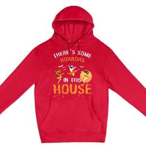 Theres Some Horrors In This House Ghost Pumpkin Halloween Premium Pullover Hoodie