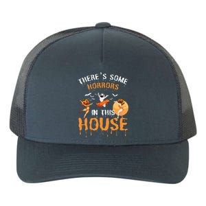 Theres Some Horrors In This House Ghost Pumpkin Halloween Yupoong Adult 5-Panel Trucker Hat