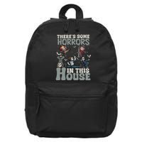 Theres Some Horrors In This House Halloween Funny Horror Characters 16 in Basic Backpack