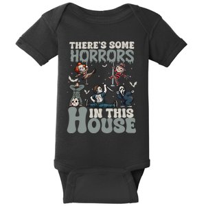 Theres Some Horrors In This House Halloween Funny Horror Characters Baby Bodysuit