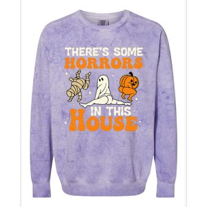 Theres Some Horrors In This House Funny Humor Halloween Colorblast Crewneck Sweatshirt