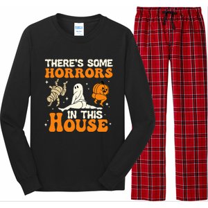 Theres Some Horrors In This House Funny Humor Halloween Long Sleeve Pajama Set