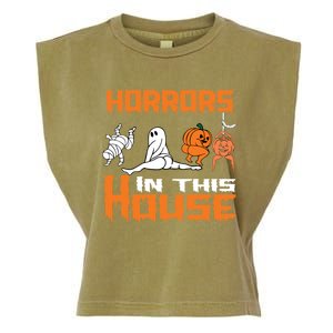 ThereS Some Horrors In This House Funny Halloween Gift Garment-Dyed Women's Muscle Tee