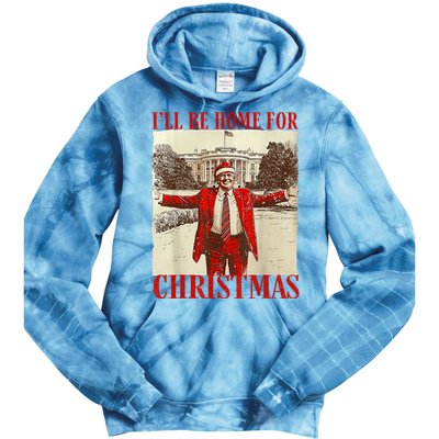 Trump Santa Ill Be Home For Christmas Tie Dye Hoodie