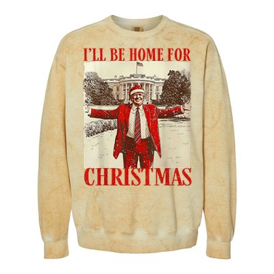 Trump Santa Ill Be Home For Christmas Colorblast Crewneck Sweatshirt