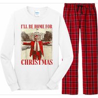 Trump Santa Ill Be Home For Christmas Long Sleeve Pajama Set