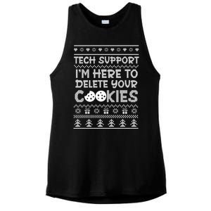 Tech Support IM Here To Delete Your Cookies Christmas Xmas Ladies PosiCharge Tri-Blend Wicking Tank