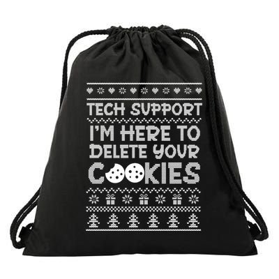 Tech Support IM Here To Delete Your Cookies Christmas Xmas Drawstring Bag