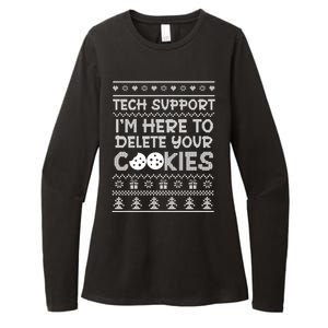 Tech Support IM Here To Delete Your Cookies Christmas Xmas Womens CVC Long Sleeve Shirt