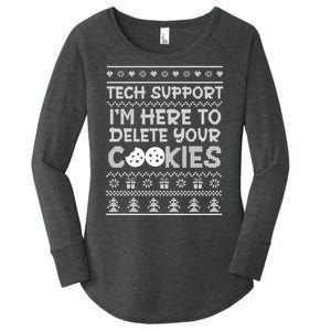 Tech Support IM Here To Delete Your Cookies Christmas Xmas Women's Perfect Tri Tunic Long Sleeve Shirt