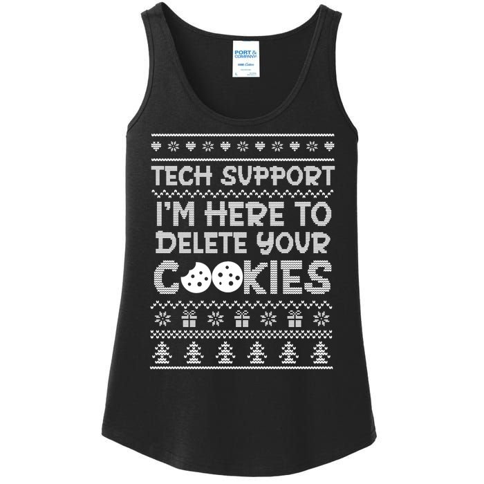 Tech Support IM Here To Delete Your Cookies Christmas Xmas Ladies Essential Tank