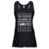 Tech Support IM Here To Delete Your Cookies Christmas Xmas Ladies Essential Flowy Tank