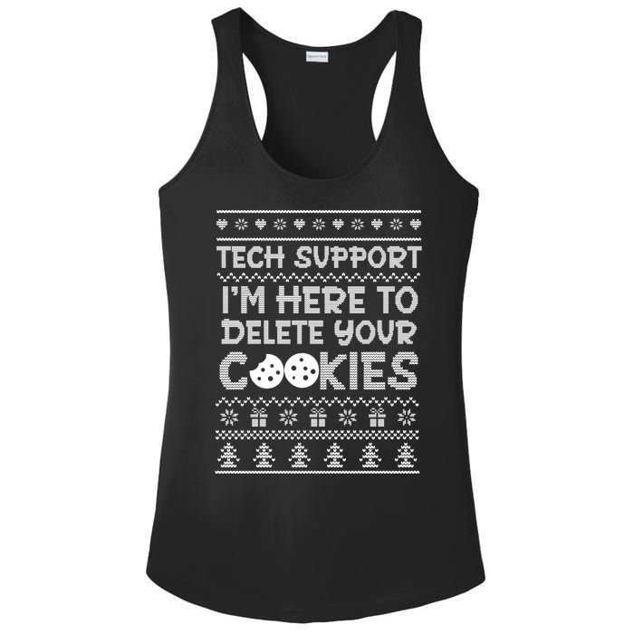 Tech Support IM Here To Delete Your Cookies Christmas Xmas Ladies PosiCharge Competitor Racerback Tank